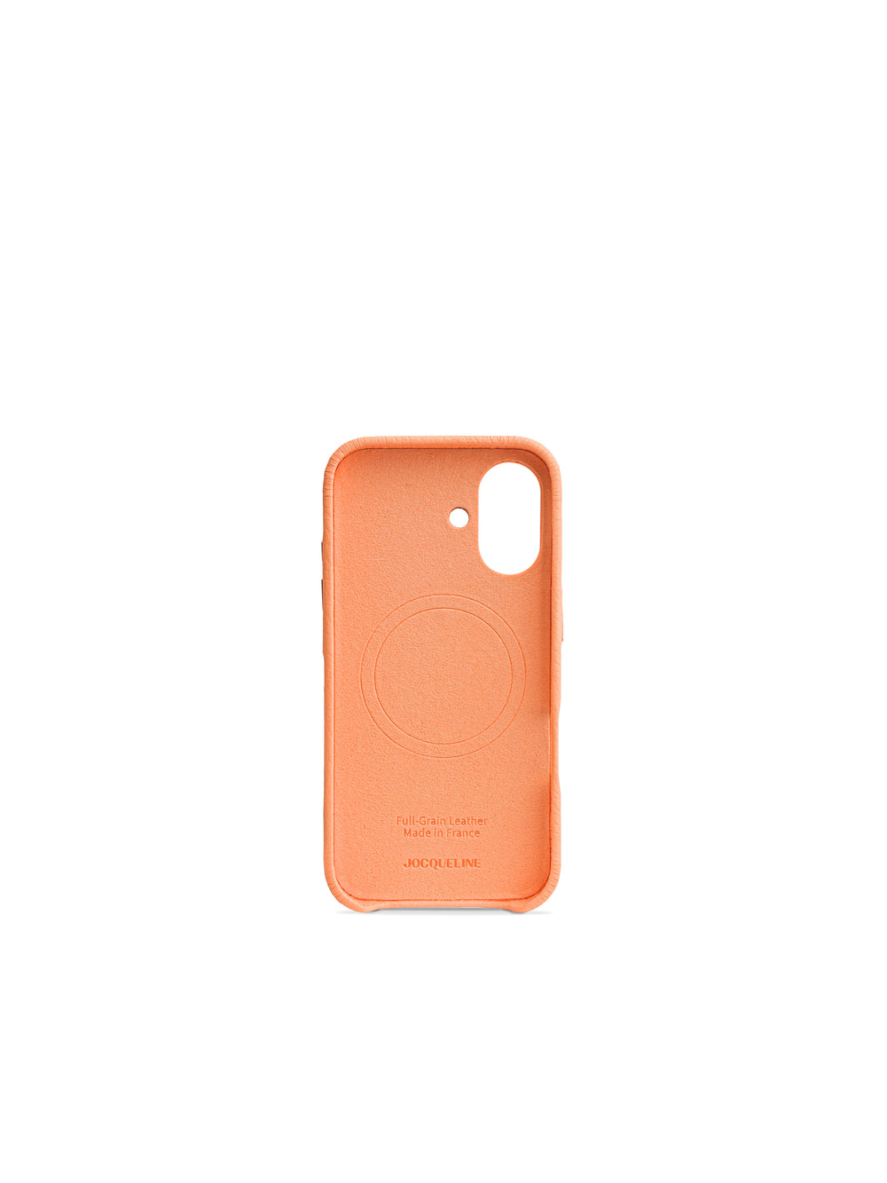 iPhone 17 Leather Case - Coral Blush side view