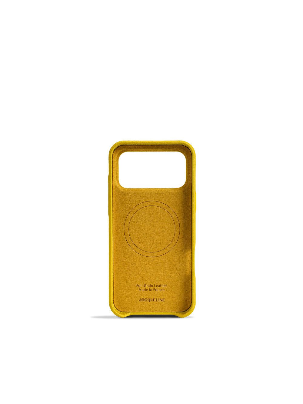 iPhone 17 Leather Case - Ginkgo Gold side view