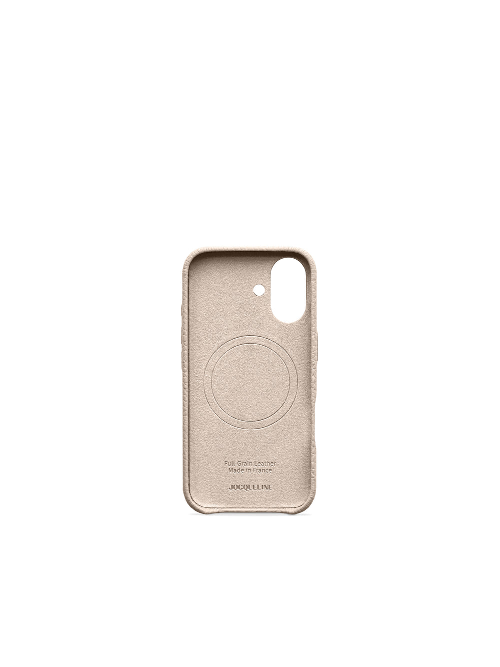 iPhone 17 Leather Case - Oatmeal White side view