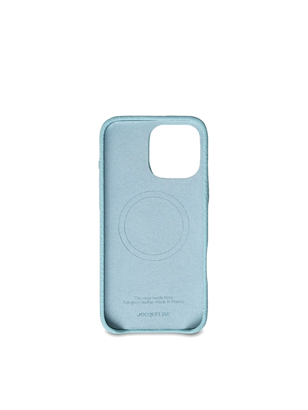 iPhone 16 Leather Case - Blue Marshmallow angle view