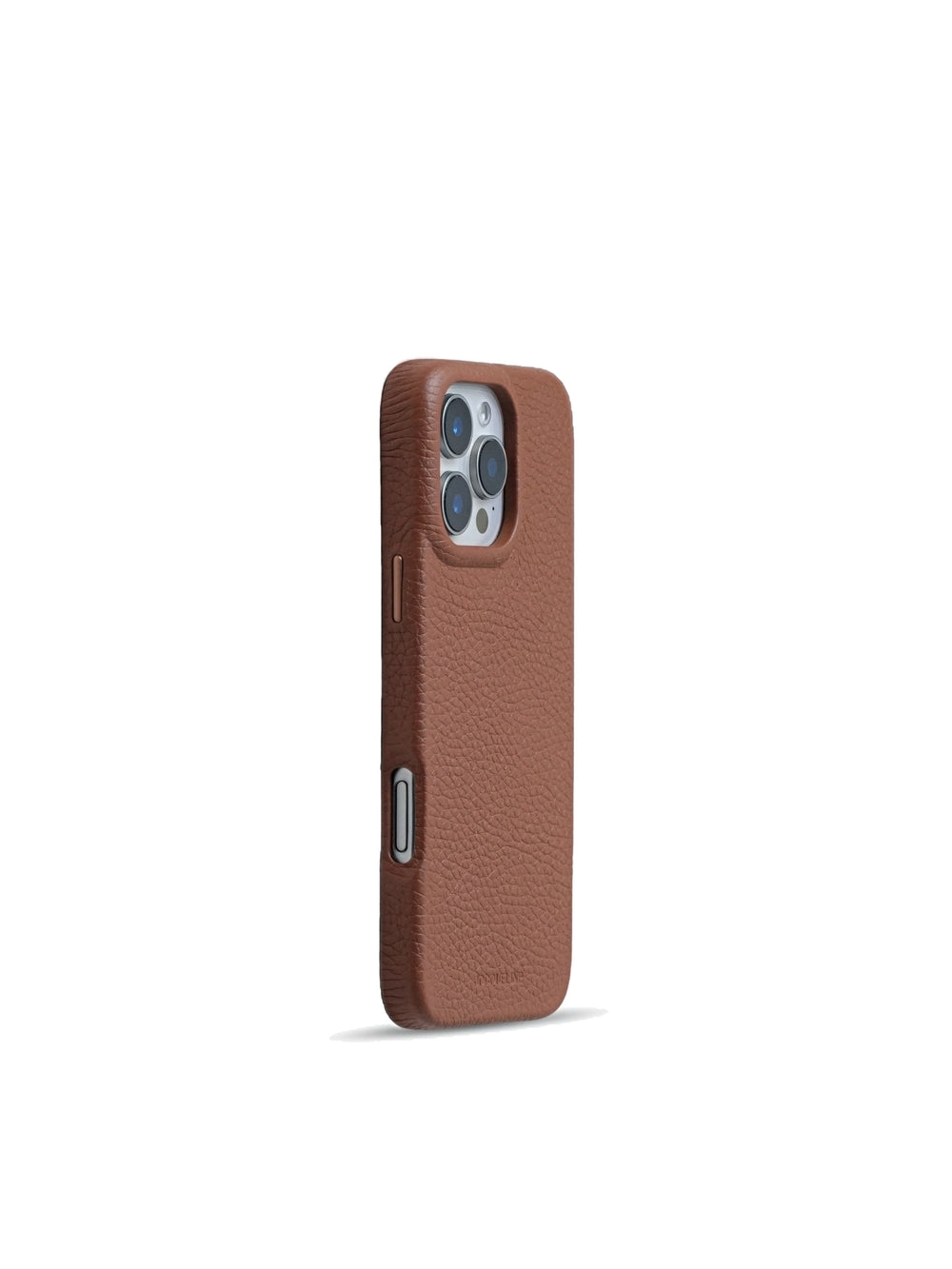 iPhone 16 Leather Case - Teddy Gold side view