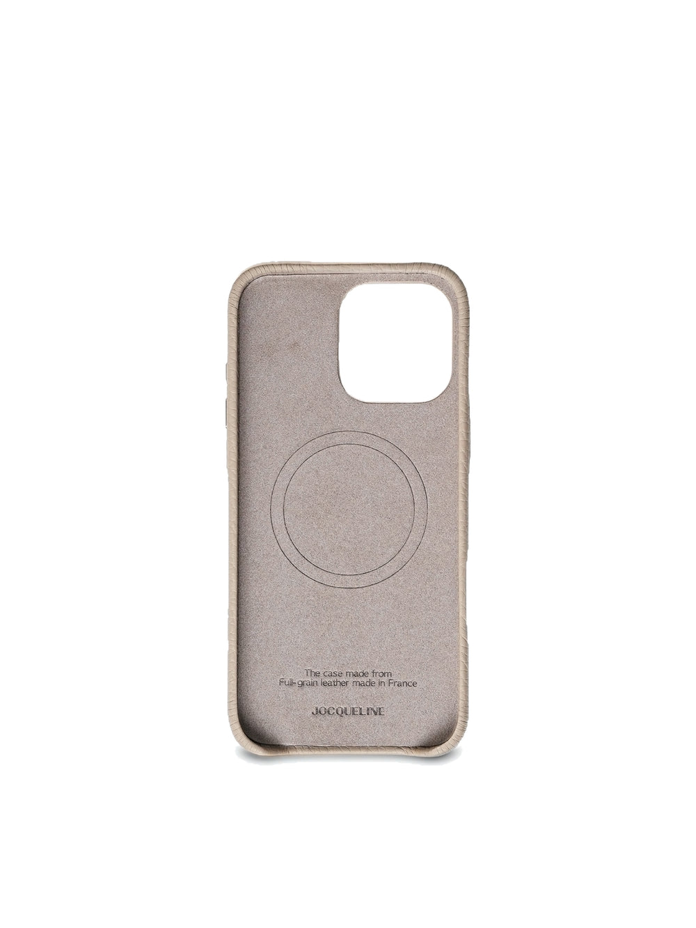 iPhone 16 Leather Case - Trench Beige angle view
