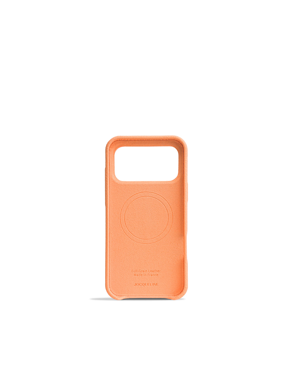 iPhone 17 Leather Case - Coral Blush side view