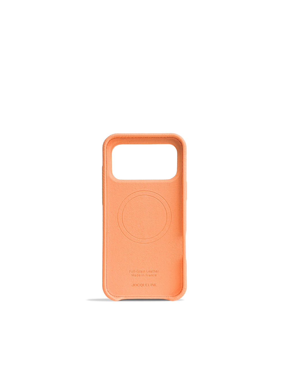 iPhone 17 Leather Case - Coral Blush side view
