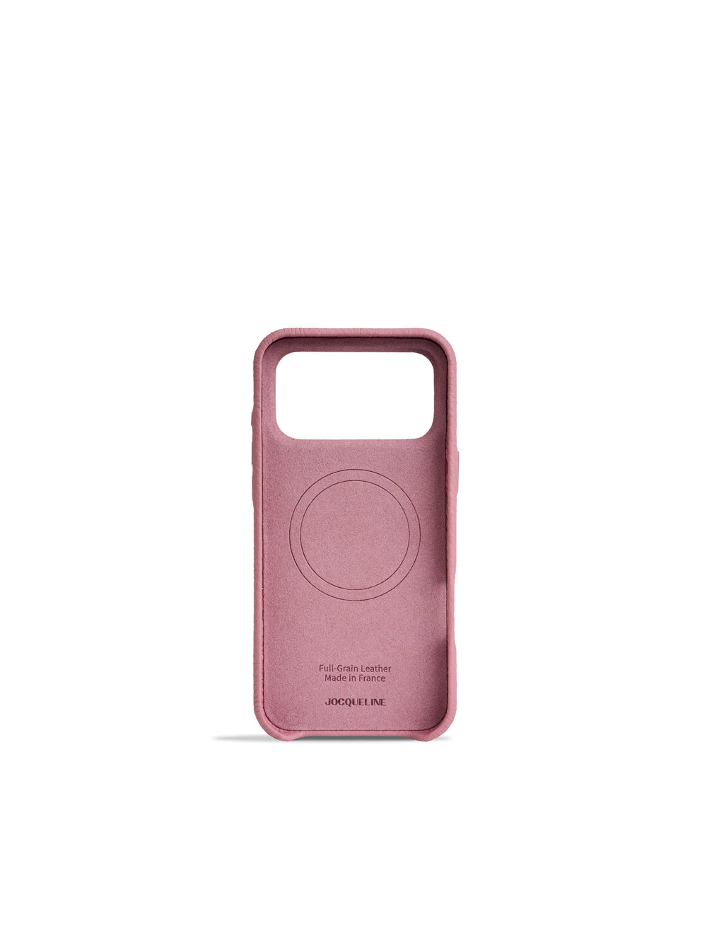 iPhone 18 Leather Case - Dry Rose Martini side view