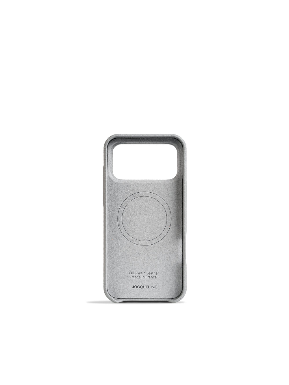 iPhone 18 Leather Case - Gris Mouette side view