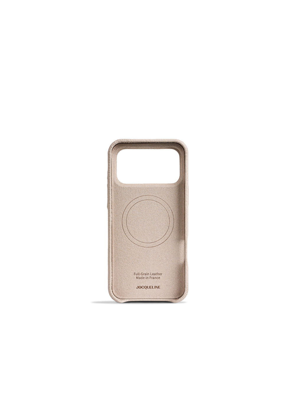 iPhone 17 Leather Case - Oatmeal White side view