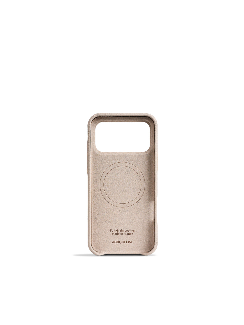 iPhone 17 Leather Case - Oatmeal White side view
