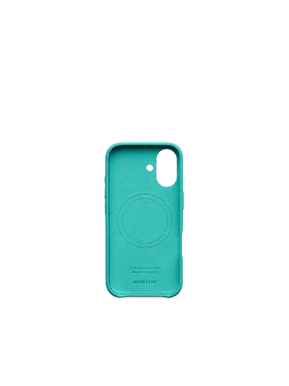 iPhone 17 Leather Case - Peacock Blue side view