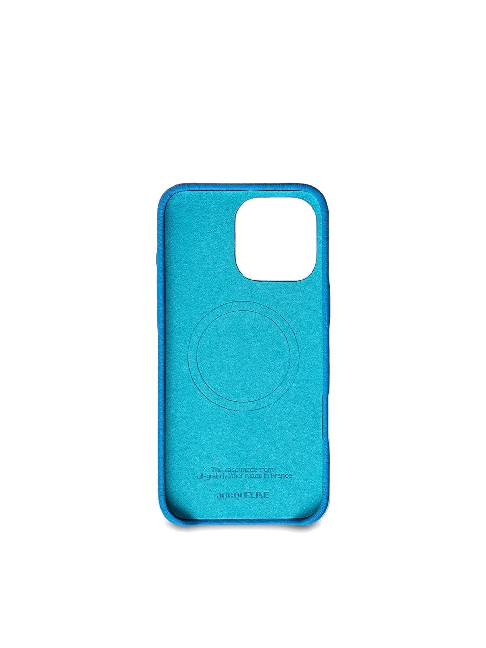 iPhone 16 Leather Case - Frida Blue angle view