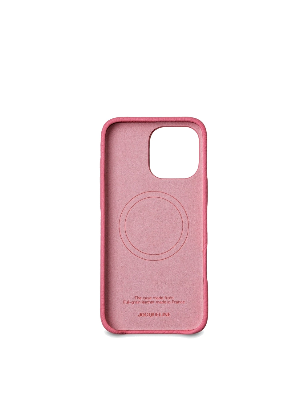iPhone 16 Leather Case - Lipstick Rose angle view