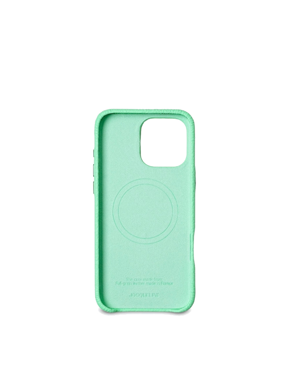 iPhone 16 Leather Case - Vert Melon angle view